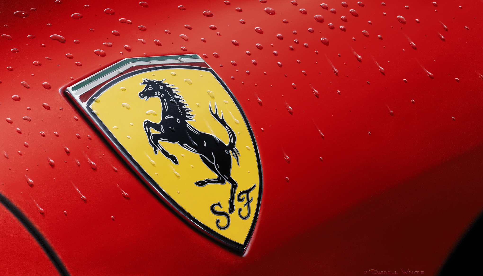 Lady in Red — Ferrari shield oil painting by Darrell White, gallery slot 2 of 2