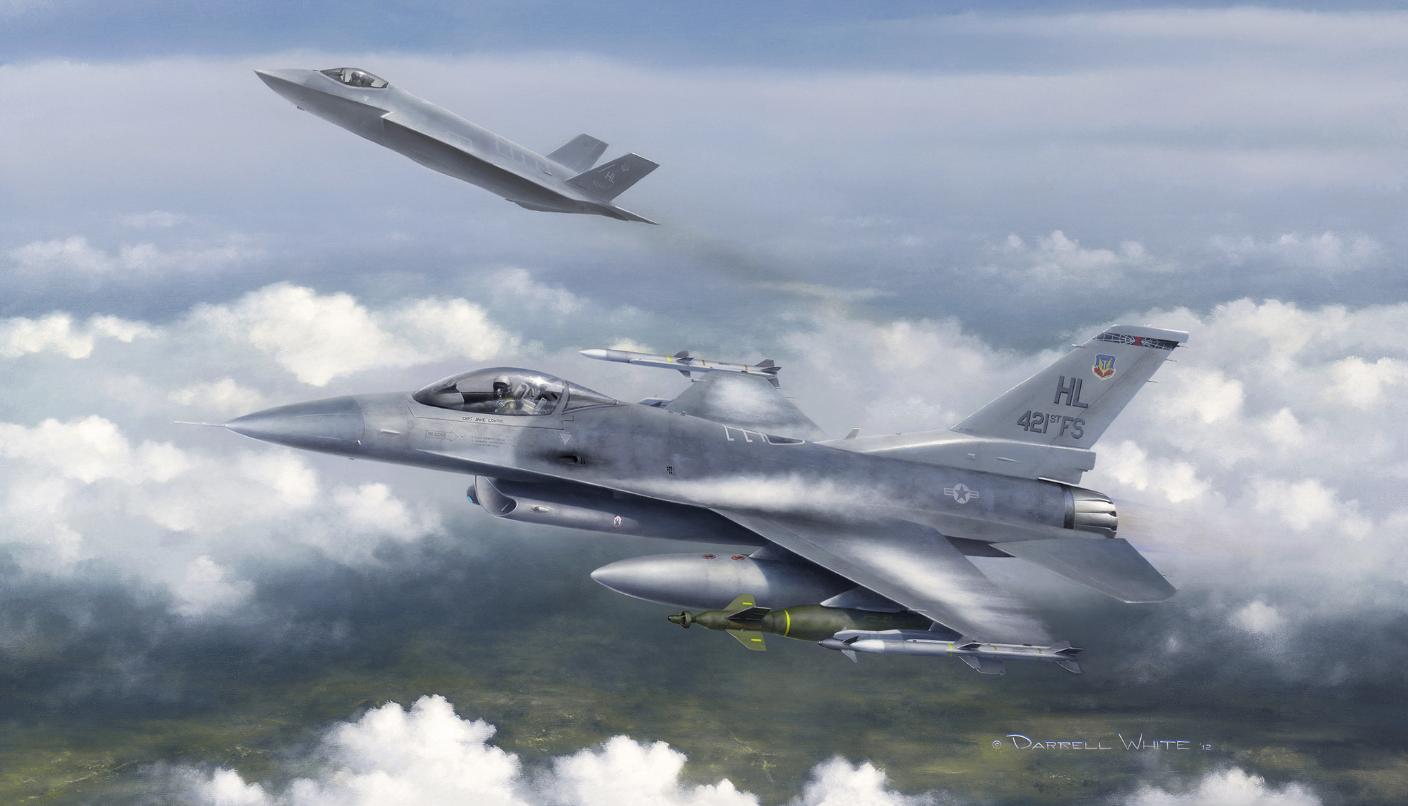Lightning Strike and Viper Venom — F-16 Fighting Falcon oil painting, gallery slot 1 of 2